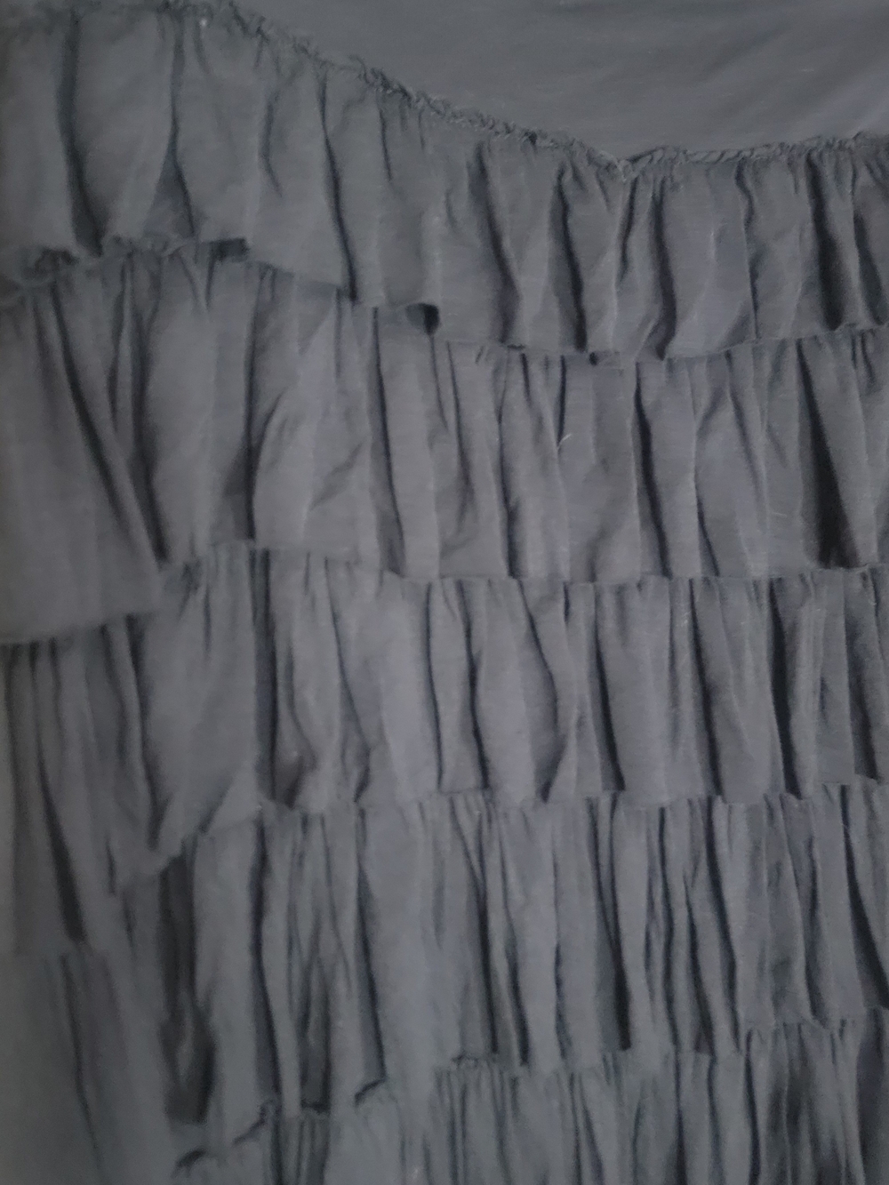 Black Tiered Ruffle Skirt Size Large Boho Cottagecore Romantic - Picture 5 of 6
